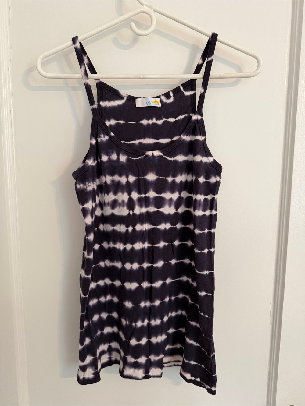 Tie-Dye thin strap purple white long tank